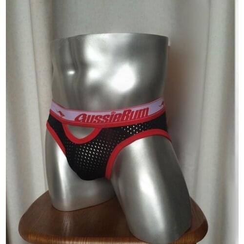 AUSSIEBUM jockstrap swimwear men new mens briefs elastic mesh comfortable briefs waistband elastic