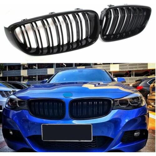 1Pair Gloss Black Front Grille/Grilles Kidney For BMW 3-Series F30 F31 F35 2012-2017 Car Styling