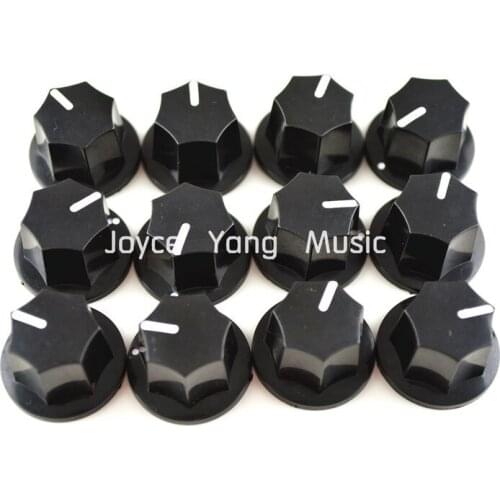 12pcs Niko Larger Heptagon Black White Point Control Knobs Electric Guitar Effect Knobs Guitar Amplfier Knobs Free Shipping