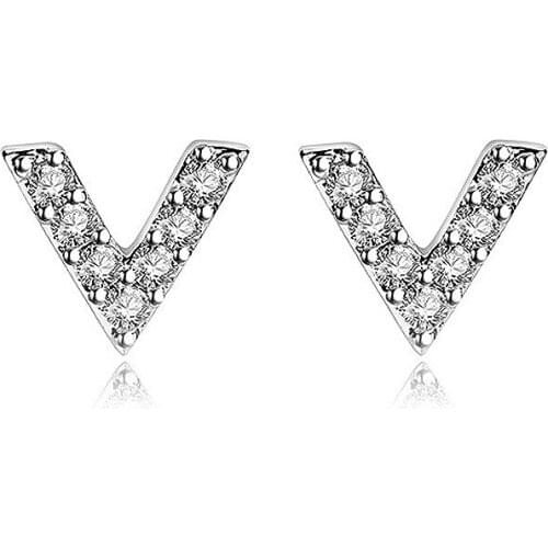 MENGYI Simple Exquisite V Shaped Stud Earrings Girls Little Fresh Earrings Fashion Daily Jewelry Womens Wedding Party Gift