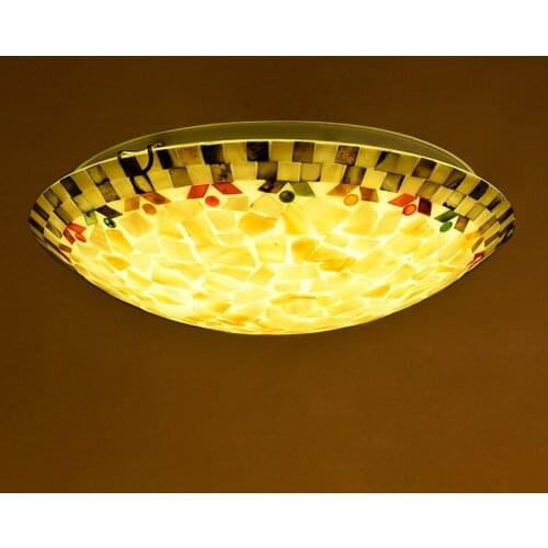 Mediterranean shell LED & E27 lamp ceiling lamp Home Bedroom Dining Room Lights Office & Commercial Ceiling Lights 110-240V