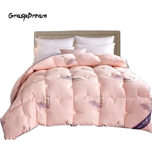 Feather velvet winter comforter thickening warm velvet spring autumn quilt feather silk blanket quilt twin/full/queen/king size
