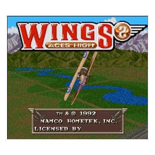 Wings 2 - Aces High 16 bit Big Gray Game Card For NTSC Game Player Drop Shipping
