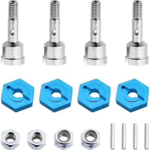 7mm to 12mm Wheel Hex Hub Convert Adapter & Axle Shaft & Locknuts for Wltoys A949 A959 K929 RC Car 1/18 Turn 1/10 Upgrade Parts