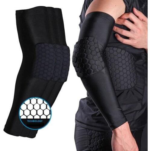 1 Pcs Honeycomb Elbow Support Sports Training Brace Protective Gear Elastic Breathable Arm Sleeve Pads Basketball Arm Guard
