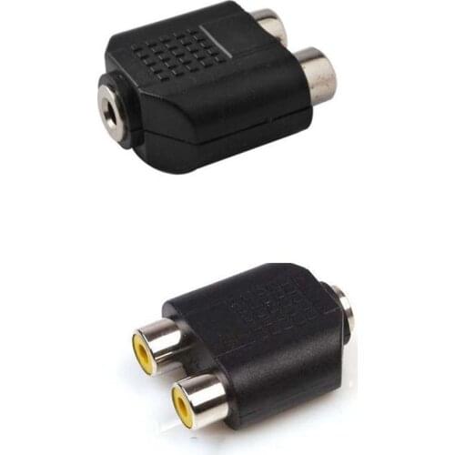 10pcs 1 Female to 2 Female RCA AV Audio Y Splitter Adapter Plug Converter 3.5mm