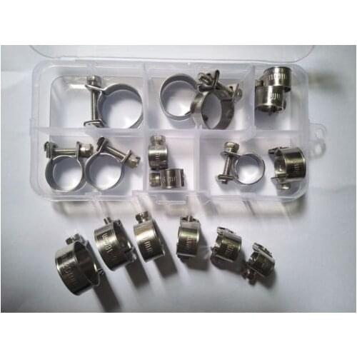17pcs Authentic 304 Stainless Steel Oil Special Hose Clamp Ferrule Assortment Free Shipping