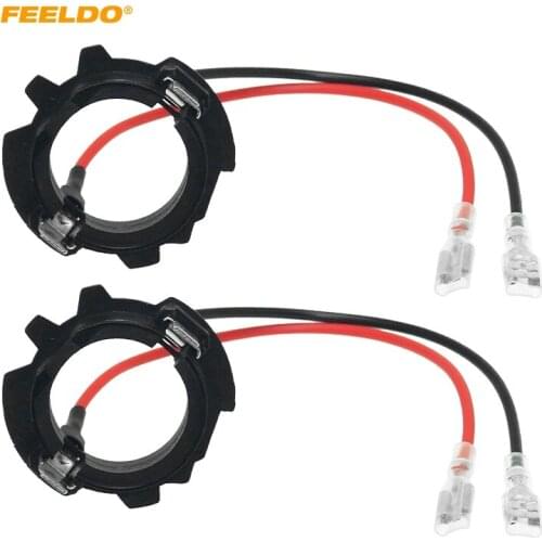 FEELDO 2Pcs H7 Car LED Bulb Base Socket Adapter For Volkswagen Jetta Golf5 MK5 GTI Retainers Clip Headlight Holder