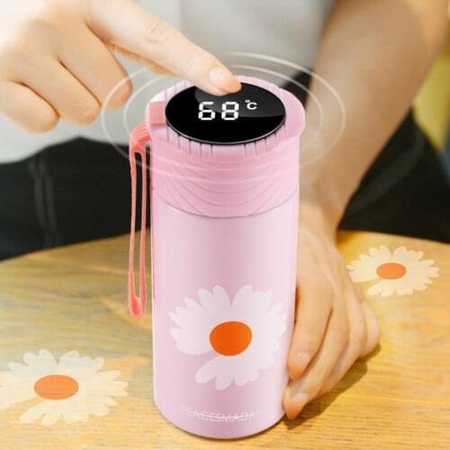 2020 New Daisy Smart Thermos Water Bottle Touch Temperature Display Vacuum Flask 316 Stainless Steel Thermos Cup Coffee Mug