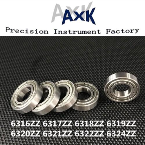 2019 Rushed Real Axk 1pcs Metal Shielded 6316zz 6317zz 6318zz 6319zz 6320zz 6321zz 6322zz 6324zz Steel Ball Bearing Deep Groove