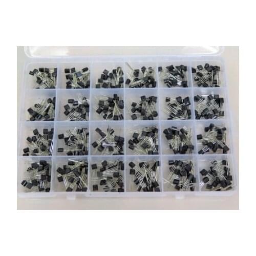 24Values TO-92 Transistor Assortment Assorted Kit Each BC327 BC337 BC517 BC547 BC548 BC549 2N2222 3906 3904 5401 5551 C945 1015