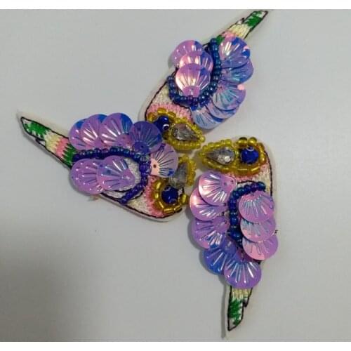 3pcs/lot 3D Handmade Rhinestone Patch DIY embroidery bird flower Patches for clothing shoes bags decoration collar patch
