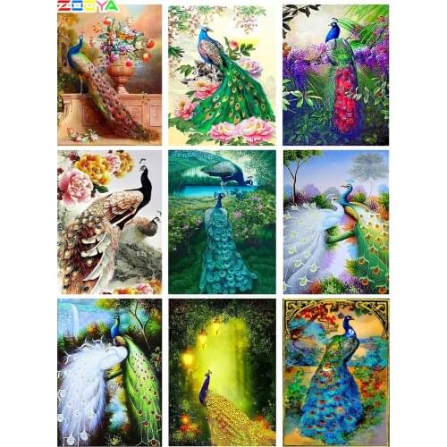 5D Diy Diamond Painting Animal Diamond Mosaic Cross Stitch Full Square Diamond Embroidery Peacock Home Decor Diamond Puzzle H850
