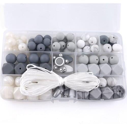 Baby Silicone Teethers DIY Beads Set Wooden Ring Nursing Pacifier Clip Chains Jewelry Accessories Mini Tortoise Bpa Free Teether