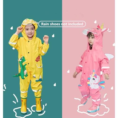 Cute Unicorn Oxford Cloth Baby Raincoat Outdoor Waterproof Rain Coat Kids Jumpsuit Rainwear Girl Boy One Piece Raincoat