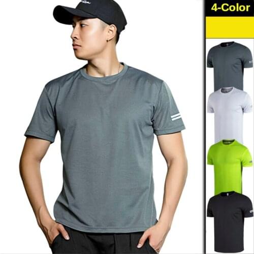 Breathable Mesh Men Running T Shirt Quick Dry Fitness Shirt Training Exercise Clothes Gym Loose Sports Shirts Tops 2021 New