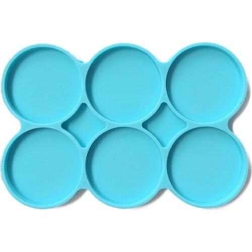 F3MD Silicone 6-Cavity Round Cake Mold Resin Coaster Disc Like Mold for Layer Cake Resin Coasters Handmade Soap Non-Stick DIY
