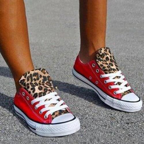 Low Top Canvas Shoes Leopard Grain Women Fashion Sneakers Breathable Flats Hot-Selling Vulcanized Canvas Shoes Tenis Feminino