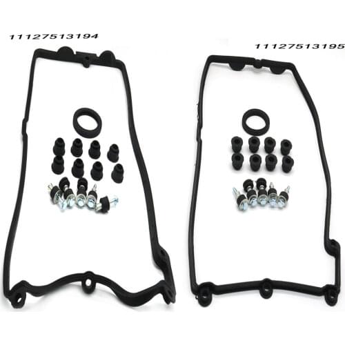 2Sets Engine Valve Cover Gasket Set Left + Right For BMW 545i 550i 645Ci 750Li X5 Auto Part Replacement 11127513194 11127513195