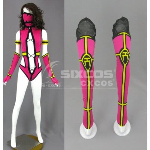 Fighting Game Mileena Cosplay Costume Sexy Red Combat Jumpsuit Full Set Female Role Play Clothing Custom-Make Any Size