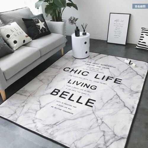 Nordic Style Geometric Marble Pattern Carpet Living Room Rug Sofa Coffee Table Mat Bedroom Bedside Rectangular Antiskid Blanket