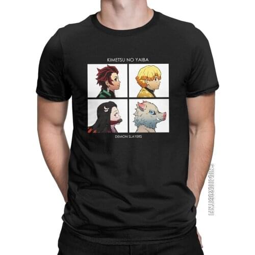 Demon Slayer Day T Shirts Mens Cotton Awesome T-Shirt Crew Neck Nezuko Tanjiro Tees Classic Short Sleeve Clothing 2XL 3XL