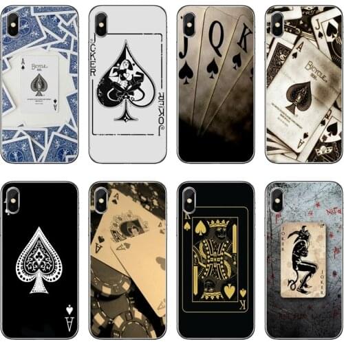 Poker Play Cards Game soft Transparent Phone Case For Huawei P30 P20 Pro P10 P9 P8 Lite Y5 Y6 Y7 Y9 P Smart Plus 2018 2019