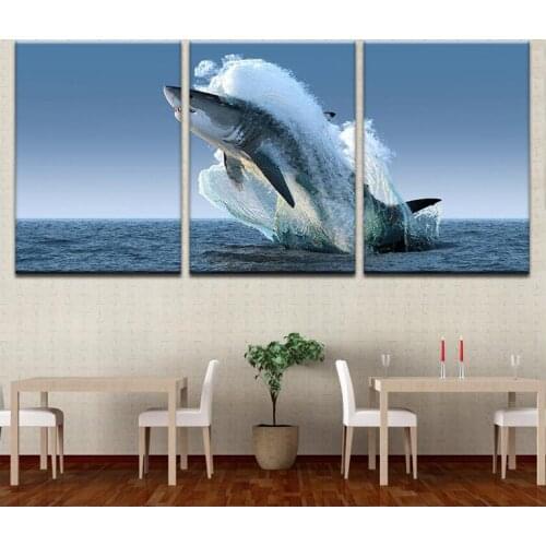 5d diy diamond painting 3pcs,Sea Sharks jumping cross stitch full diamond embroidery kits diamond mosaic Home Decor Z1107