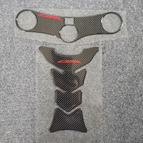 For HONDA CBR600RR CBR 600RR F5 2005 2006 Motorcycle Carbon Fiber Tank Pad Decal Sticker Triple Tree Upper Front Protector