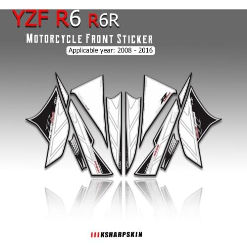 New sale 3D Gel Motorcycle Front Fairing Decals Sticker Kit for Yamaha YZF R6 R6R 2008 - 2016 r 6 r Moto Engine Vehicle decals