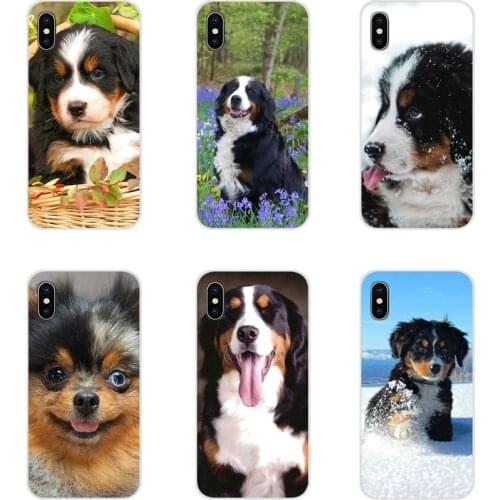 TPU Transparent Bag Case Bernese Mountain Dog puppy For Samsung Galaxy S3 S4 S5 Mini S6 S7 Edge S8 S9 S10 Lite Plus Note 4 5 8 9