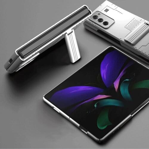 For Samsung Z fold2 mobile phone case lens full package folding screen anti falling creative PC bracket protective cover