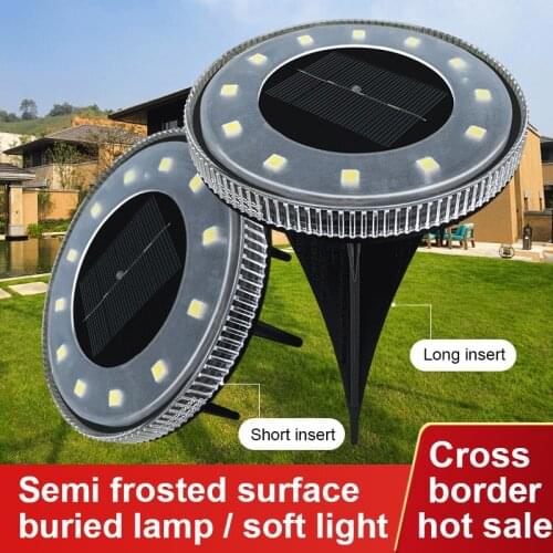 Solar Garden Lights 12 Led Solar Ground Lights Waterproof Light Underground Sensing Landscape Lights for Lawn Pathway