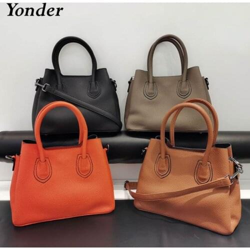 Fashion Real Cow Leather Bucket Bag Handbags Womens Genuine Leather Shoulder Bag Ladies Small Crossbody Hand Bags for Women New