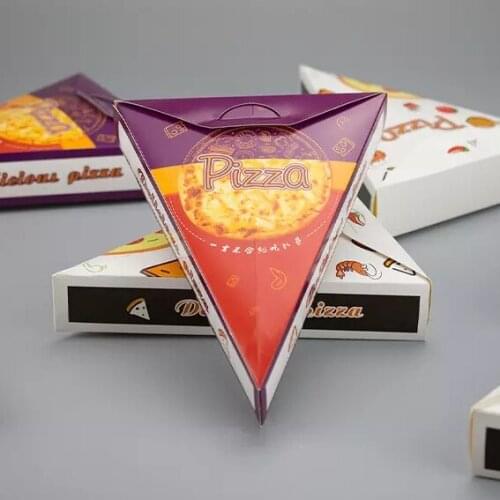 Custom printed kraft paper triangle pizza box