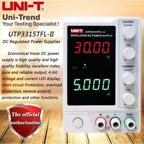 UNI-T UTP3315TFL-II DC Regulated Power Supplies(4-digit voltage and current LED display);0-30V/0-5A
