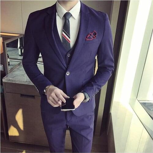 Hight -End Brand Men Suits Slim Business Formal Casual Classic male Suit Solid color Single Breasted Wedding Groom Party Prom