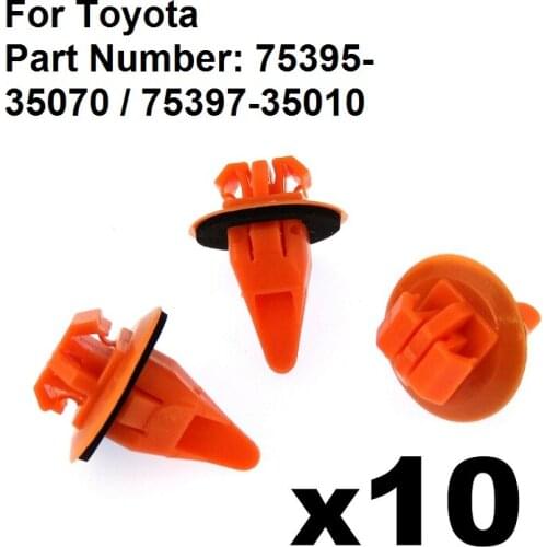 10x For Toyota Prado For Land Cruiser Side Moulding Wheel Arch Flare Plastic Trim Clips,75395-35070 / 75397-35010