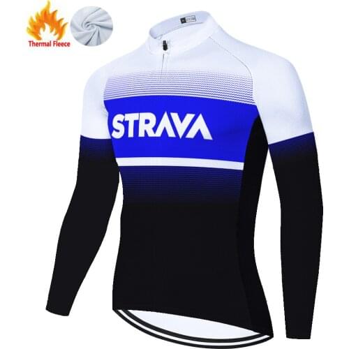 Strava Winter Thermal Fleece Heren Homme Maillot Cyclisme 2021 자전거의류 Ropa Invierno Camisa Ciclismo Masculina Cycling Jersey