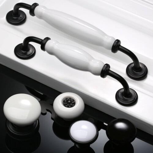 1x Fashion European Door Handles Kitchen Handles Ceramic Cabinet Drawer Knobs Wardrobe Pulls Furniture Handles Home Decor
