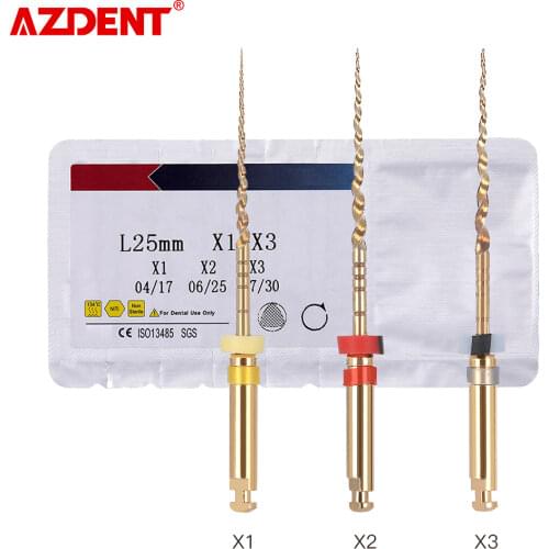 3PCS/Pack Dental Endodontic Root Canal Niti X1-X3 File 25mm for Shaping & Cleaning the Root Canal System