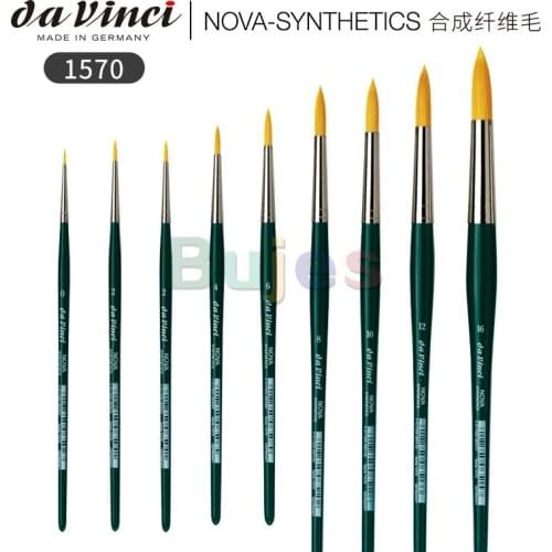 Da Vinci Nova Series 1570 Watercolor Brush, Round Synthetic, Size 3/0,3,4,7,and More Blend of 3 Different Diameters of Synthetic