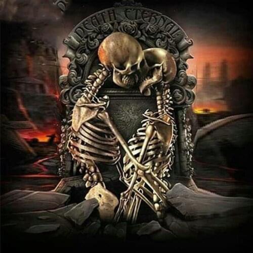 Diamond Mosaic DIY 5D Square Diamond Painting Man Skulls Lovers Diamond Patterns Rhinestone Cross Stitch Halloween decoration