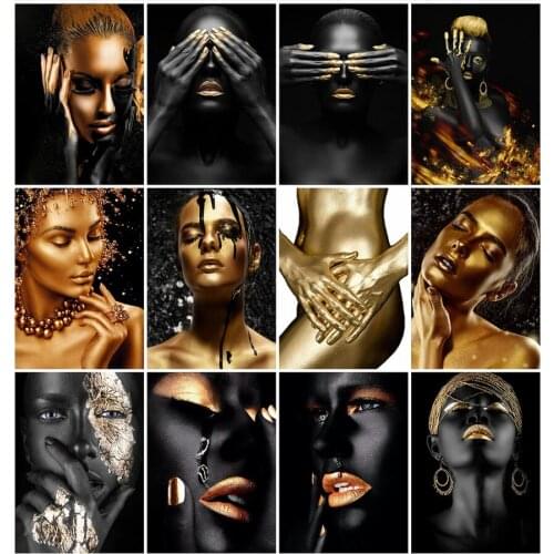 Diy diamond painting african women body mosaic art stickers diamond embroidery cross stitch rhinestone picture puzzle wall decor
