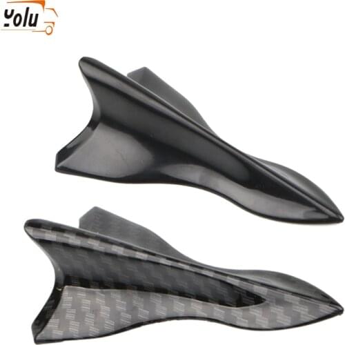 YOLU 10pcs Car Shark Fin Spoiler Antennas Black/Carbon Fiber Decoration Antenna Roof AM Aerial for BMW/Toyota/Honda/Hyundai