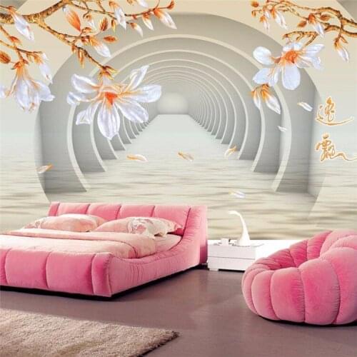 Custom large murals,three dimensional space jade orchid 3d wallpaper,living room tv sofa wallpaper bedroom papel de parede