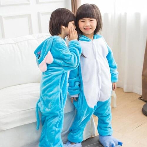 Kid Blue Elephant Cosplay Kigurumi Onesies Cartoon Anime Unicorn Jumpsuit Costume For Girl Boy Animal Disguise Sleepwear Pajamas