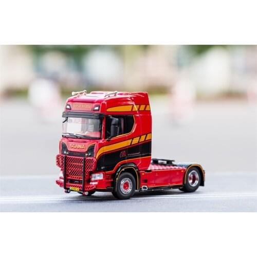 GCD 1:64 Scania S 730 Container Tractor Truck LHD Red Yellow stripe Diecast Model Car