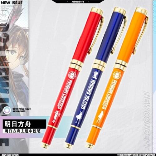 Game Arknights Texas EXUSIAI Amiya Fashion Metal Stationery Sign Ballpoint Gel Pen Rollerball Pen Student Cosplay Xmas Gift