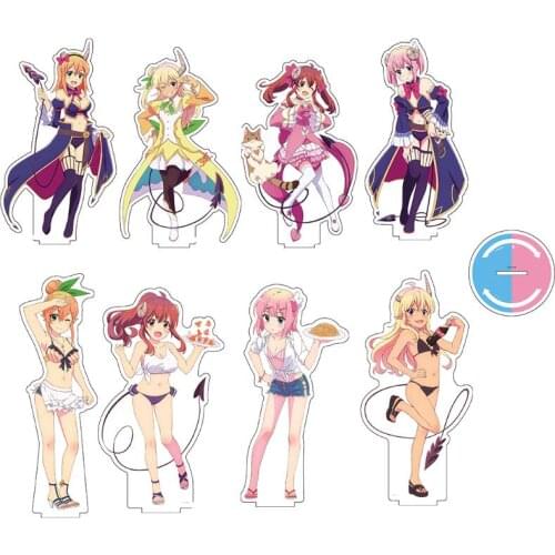 Anime Swimwear Series The Demon Girl Next Door Yuko Yoshida Momo Chiyoda Lilith Acrylic Figure Stand Display Model Plate